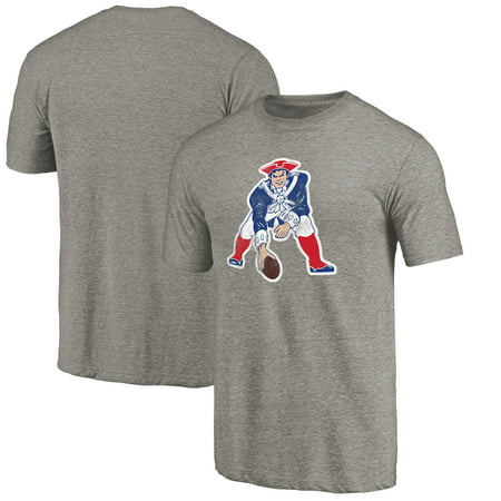 New England Patriots NFL Pro Line Throwback Logo Tri-Blend T-Shirt - Heathered