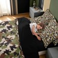 thumbnail image 4 of Manfei Minimalism Camouflage King Bedding, Mid Century Camo King Bed in a Bag, Desert Tan, Black Reversible, 7-Piece, 4 of 6
