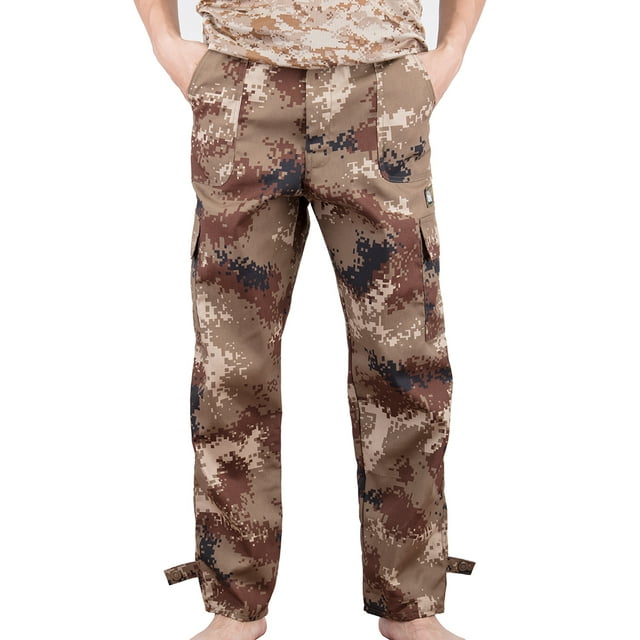 Mens Military Style Total Terrain Camo BDU Pants, Desert Digital Camo, Woodland Camo, City Digital Camouflage