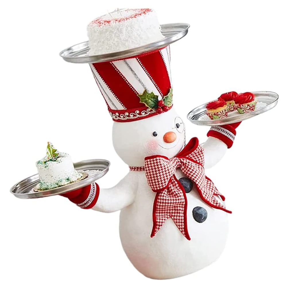 New Santa Holdings Tray Figurine, Santa Holding Trays in Each Hand