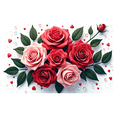thumbnail image 1 of Toile de Fond Décorative pour Cabine Photo avec Roses Rouges et Roses Parfaite pour Fête Mariage Événement d'Anniversaire de la Saint-Valentin Fond Romantique, 1 of 3