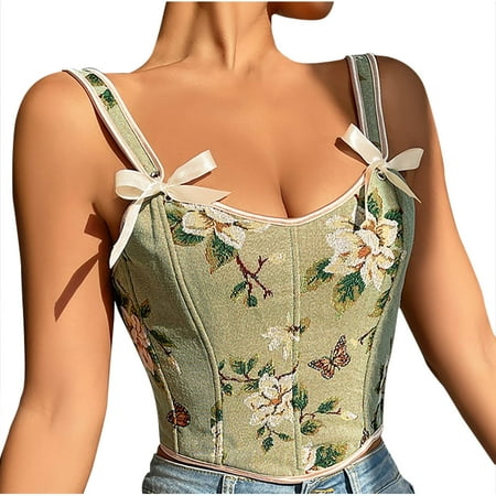 Generic Sexy Mesh Sheer Corset Top Sleeveless Bustier Bra for Women Going Out
