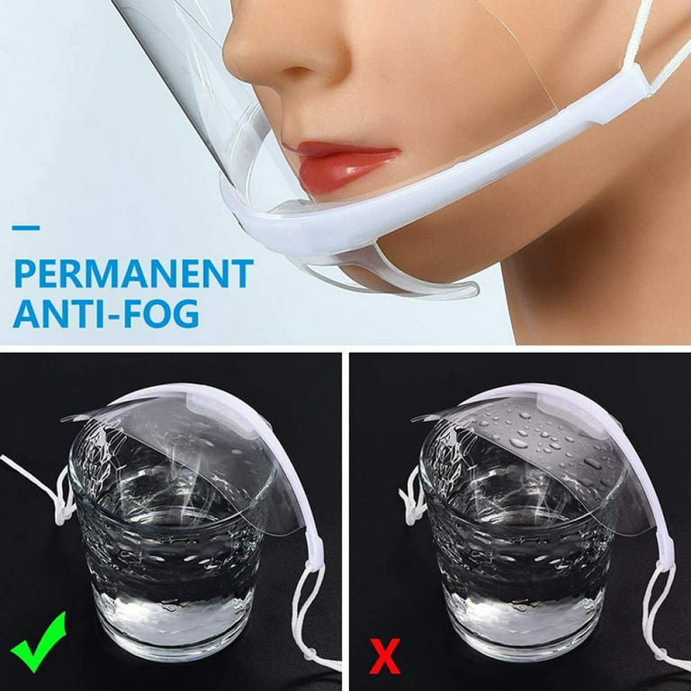 Topumt Smile Shield, Reusable Transparent Ultralight Plastic Anti-fog  Hygenic Face Mask, Lips Cover, Open Face Shield, Chin Mouth Small Face  Shield
