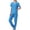 Sky Blue, variant on Scrub Sets for Women qolati Two Piece Outfits Short Sleeve V-Neck Scrub Shirts and Jogger Pants with Pocket Summer Athletic Stretch Workwear Working Uniforms