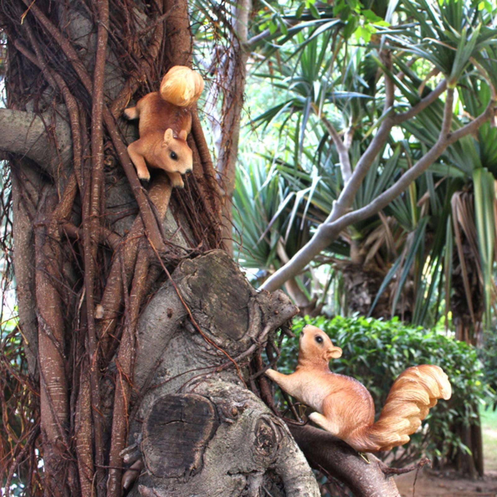 Wall hangs,Squirrel Statue Garden Hanging Statue Decoration Outdoor Statue Squirrel Decoration Animal Statue Sculpture Decoration For Tree Courtyard Patio Decoration