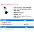 thumbnail image 2 of Fuel Level Sensor - Compatible with 2016 - 2019 Mercedes-Benz GLC300 Sport Utility 2017 2018, 2 of 2