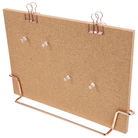 Masteelf Brown Cork and Metal Office Board for Desk Daily Use with Frame 1 Set Small Size