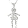 Girl Birthstone Pendant in Sterling Silver
