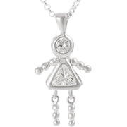 Girl Birthstone Pendant in Sterling Silver