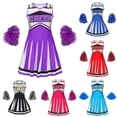 thumbnail image 2 of RTKFRFLM Girls Cheerleading Uniform Costume Cheer Leader Outfit Dance Performance Set Top and Pleated Skirt Clothes for Kids, Size 5-14Y, 2 of 6