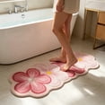 thumbnail image 7 of JWZZYD Scalloped Floral Plush Bathroom Runner Rug, 63"x19.68" Soft Absorbent Non Slip Floor Mat, Washable Flower Pattern Carpet for Bathroom, Bedroom, Entryway & Home Flooring Decor(Pink, 1 Pack), 7 of 7