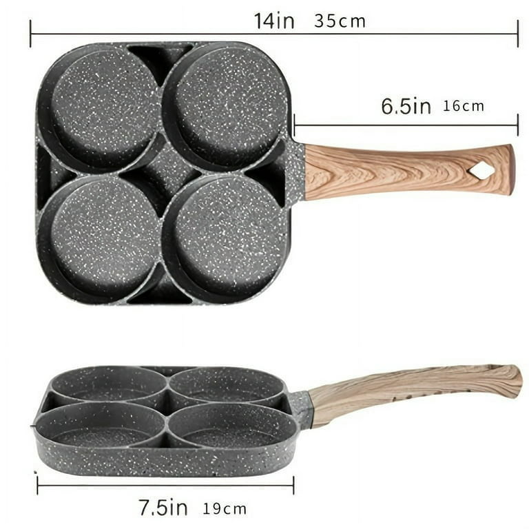 Two/four-hole Frying Pan Thickened Non-stick Egg Burger Pan Household Steak  Cooking Egg Ham Frying Pan Breakfast Utensils