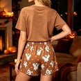 thumbnail image 4 of LIIPEE Womens Halloween Ghost Graphic Pajamas Ladies Short Sleeve Tees And Shorts Holiday Pajama Set, 4 of 6