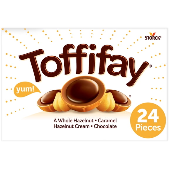 Toffifay Hazelnut Chocolate Caramel Candy Box (24 Pieces) – Chewy Caramel & Whole Hazelnut Treats