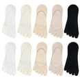 thumbnail image 6 of Womens Toe Separated Invisible Socks Breathable Cotton Silicone Grip Antislip Low Cut Not Show Design Boat Socks Hosiery, 6 of 8