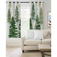 thumbnail image 2 of Green Christmas Tree Blackout Curtains 54 Inches Long for Bedroom, Winter Watercolor Gold Snowflakes Thermal Insulated Room Darkening Black Out Window Curtain Panels Grommet Drapes for Living Room, 2 of 9