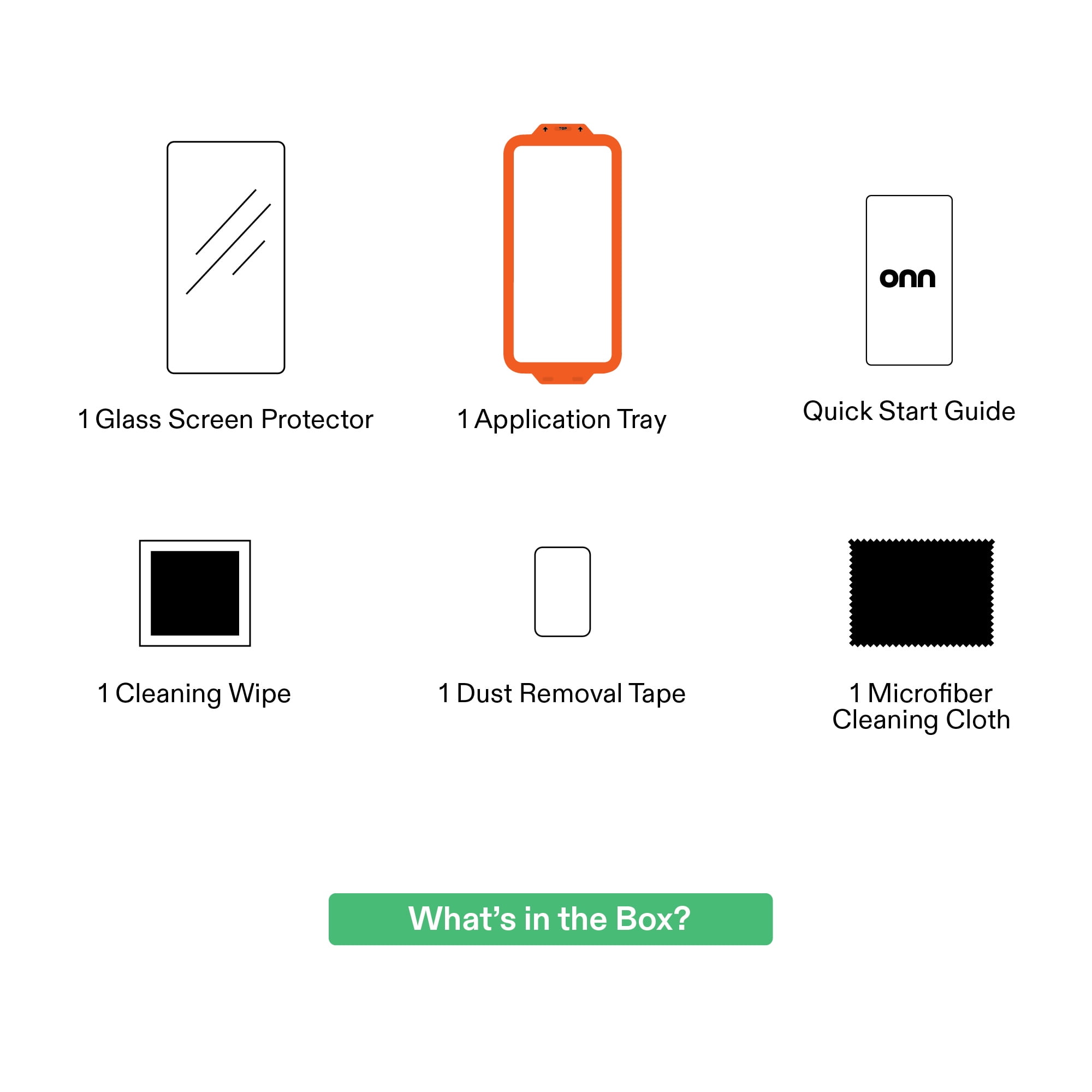 onn Impact Resistant Glass Screen Protector with Easy Application Tray for iPhone 17 Pro Max