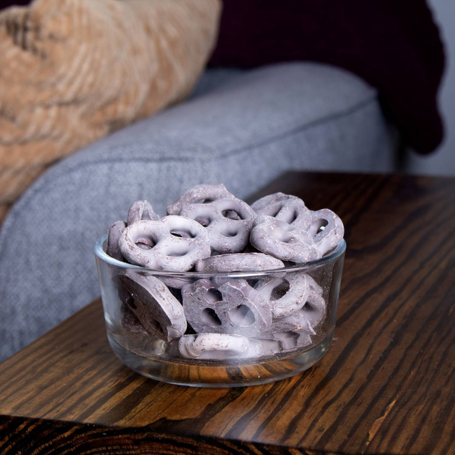 Lehman's Chocolate Covered Mini Pretzels, Pure Dark Chocolate Coated Sweet and Salty Snack, 14 oz Resealable Bag