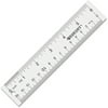 Westcott See-Through Acrylic Rulers - 6" Length 1" Width - 1/16 Graduations - Imperial, Metric Measuring System - Acrylic - 1 Each - Clear | Bundle of 5 Each