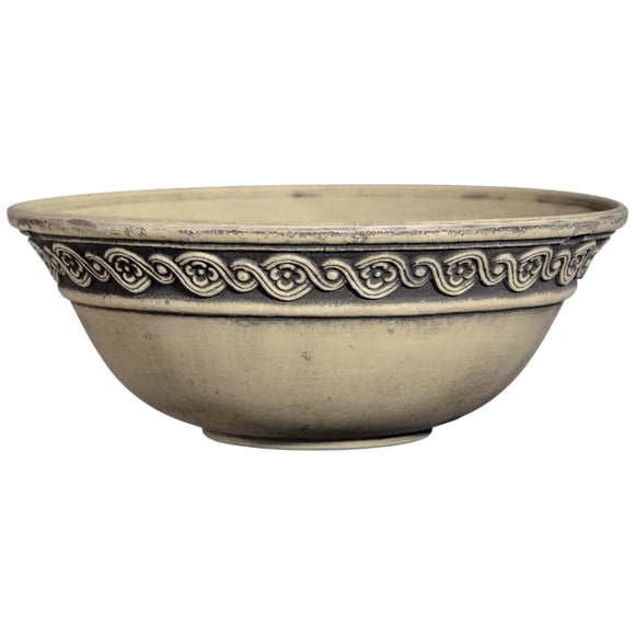 Corinthian Bowl 12" Planter, Ivory Ash