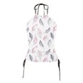 thumbnail image 7 of idosla Womens Swim Tankini Tops High Neck Bathing Suit Slim Fit Swim Tops UPF 50+ Tummy Control Swimsuits No Bottom (Light Pink, S), 7 of 7