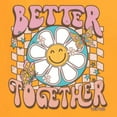 thumbnail image 6 of Wild Bobby Retro Better Together Daisy Smiley Face Checkered Background Vintage Men Tee, Gold, X-Large, 6 of 6