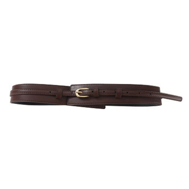 Wartleves Cinturón de piel sintética desmontable con hebilla de pasador elegante y cintura ancha estilo vintage