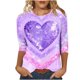 thumbnail image 2 of Xuyuer Valentine's Day 3/4 Sleeve Tee - Ladies' 3/4 Sleeve Printed T-Shirt for Romantic Date Nights, Love-Themed Photo Shoots, Unique Heart Pattern Statement Wear & Couples' Matching Style, 2 of 6