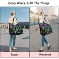 thumbnail image 5 of Colorful Mushroom Star Black Pattern Travel Tote Bags for Women Carry On,Large Weekender Bags for Women Travel,Multi Functional Duffle Bag for Work,Shopping,Sports, 5 of 5