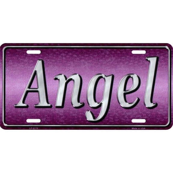 Angel Metal License Plate