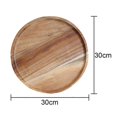 thumbnail image 2 of Set of 2 acacia wood serving plates, round wooden plates, easy to clean, lightweight, suitable for snacks, desserts, 13 cm, 2 of 5