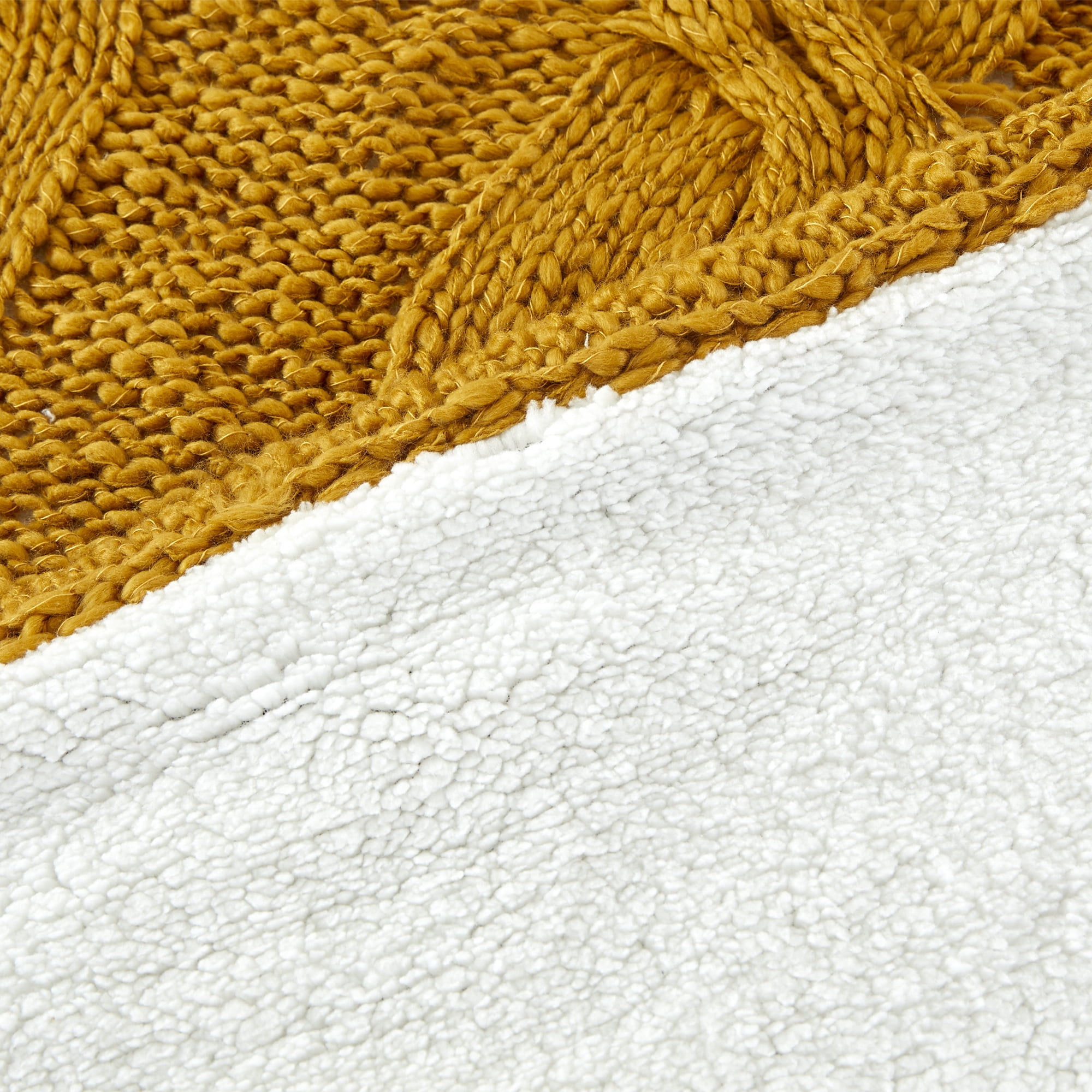 Modern Threads Knit Reversible Gold Acrylic Adult Throw Blanket, 50" x 60"
