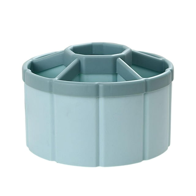 koolsoo Rotating Pen Holder Makeup Brush Storage Organizer Large Capacity for School Blue