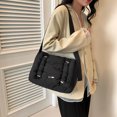 thumbnail image 4 of Bolsos con asa superior a la moda para mujer bandolera acolchada con correa ajustable bolso informal Color sólido suave para vacaciones de fin de semana, 4 of 8