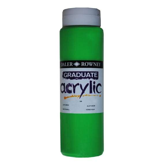 Daler-Rowney Graduate Acrylic, 500ml Bottle, Leaf Green