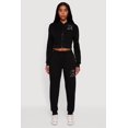 thumbnail image 2 of Women's Angel Rhinestone Zip Front Cropped Hoodie, 2 of 5