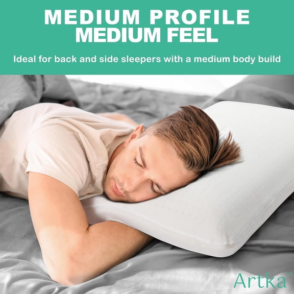 Talalay Latex Pillow, Natural Premium Latex Pillow, Helps Relieve Pressure, Bed Pillow No Memory Foam Chemicals, Best Gift with Removable Cotton Cover