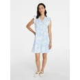 thumbnail image 4 of Time and Tru Women’s and Women’s Plus Flutter Sleeve Cotton Mini Dress, Sizes XS-4X, 4 of 6