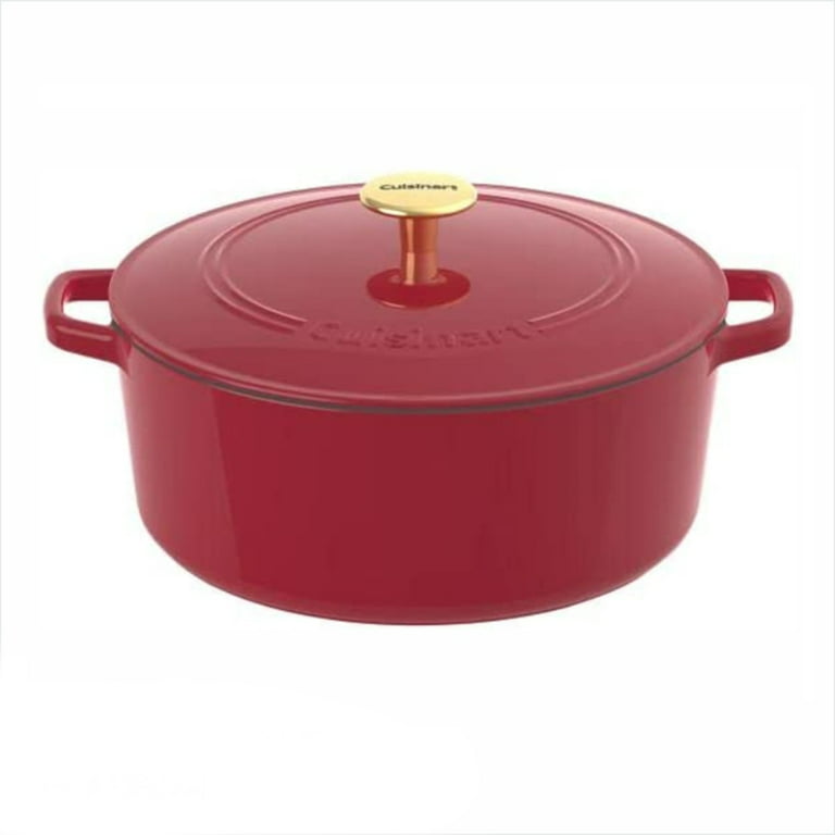 Cuisinart Oval Casserole 7 Qt Enameled Cast Iron Red Dishwasher