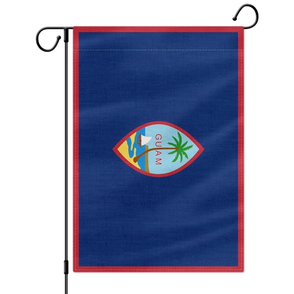 PTEROSAUR Guam Garden Flag, US American Guam Flag, 12.5x18 inch Double Sided Burlap for House Yard Lawn Indoor Outdoor Decor