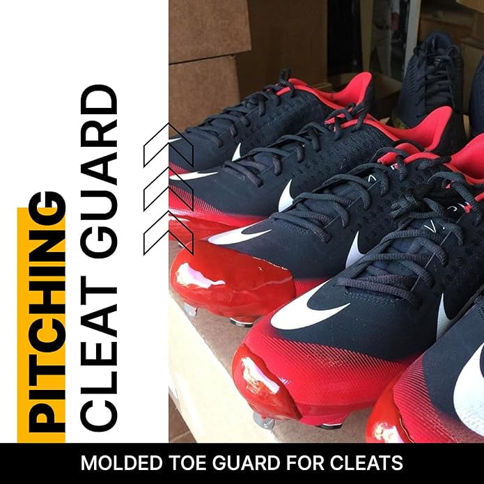 Tuff Toe Molded Pitcher's Cleat Guard, Red, Right Foot