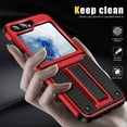 thumbnail image 4 of Dteck for Samsung Galaxy Z Flip 5 Case with Hinge Protection, Full Body Military Drop Shockproof Rugged Case with Screen Protector for Samsung Galaxy Z Flip5 with Kickstand, Red, 4 of 8