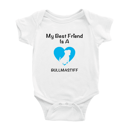 

My Best Friend is A Bullmastiff Dog Funny Baby Romper Newborn Clothes Outfits