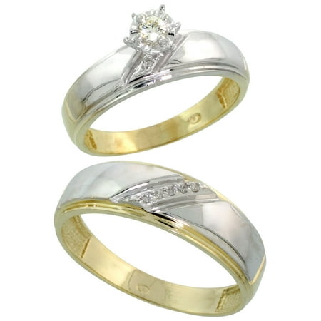 Gold Plated Sterling Silver 2Piece Diamond Wedding 