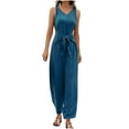 thumbnail image 6 of Wensltd Women Jumpsuits Sleeveless Wide Leg Long Pant With Pockets, 6 of 9