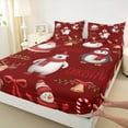 thumbnail image 3 of Feelyou Merry Christmas Child Twin Sheet Sets, Reindeer Polar Bear Twin Fitted Sheet, Kawaii Santa Claus Flat Sheet, Microfiber Bedroom Decor, 3-Piece, 3 of 7