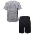 thumbnail image 2 of YONGHS Kids Boys Soccer Jersey Sport Outfit Football Workout Tee Shirts and Athletic Shorts Set Gray 5-6, 2 of 7