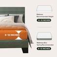 thumbnail image 4 of Einfach Full Bed Frame, Platform Bed Frame with Panel Upholstered Chenile Fabric Headboard, Green, 4 of 7
