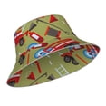 thumbnail image 2 of Naloa Cartoon Fire Truck Reflective Double-Sided Bucket Hat, Sun Hat, Soft and Breathable for Gardening, Beaching, Camping, Hiking, Fishing, 2 of 9