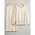 thumbnail image 4 of Winter Knit Set With Beaded Design Women'S Elegant Skirt And Sweater Two-Piece Outfit Fashionable Fall Winter Clothing, 4 of 9